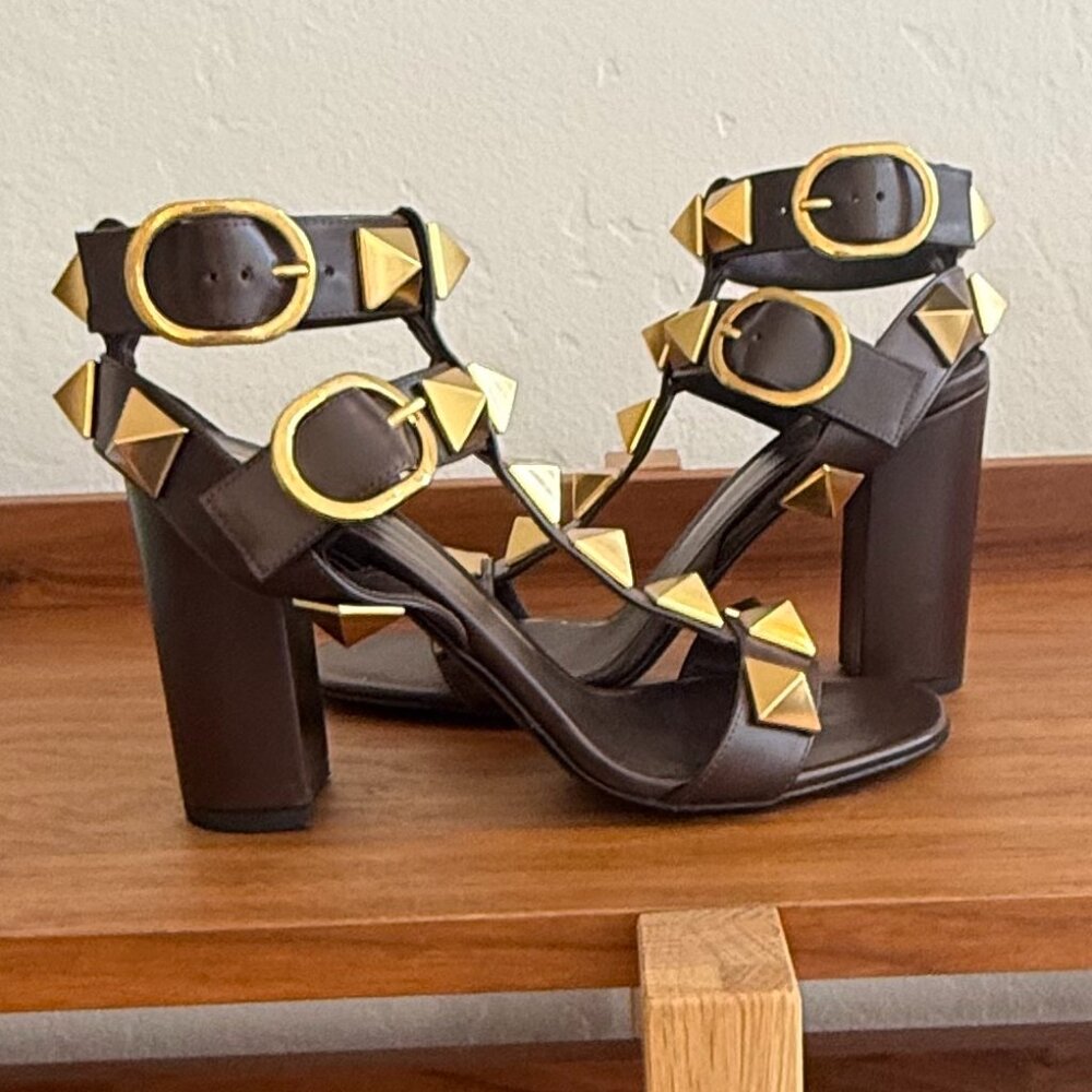 Valentino Garavani Roman Rockstud Heeled Sandals